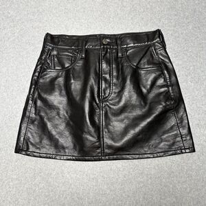 Citizens Of Humanity Womens Beatnik Black Leather Mini Skirt Size 24 Lined